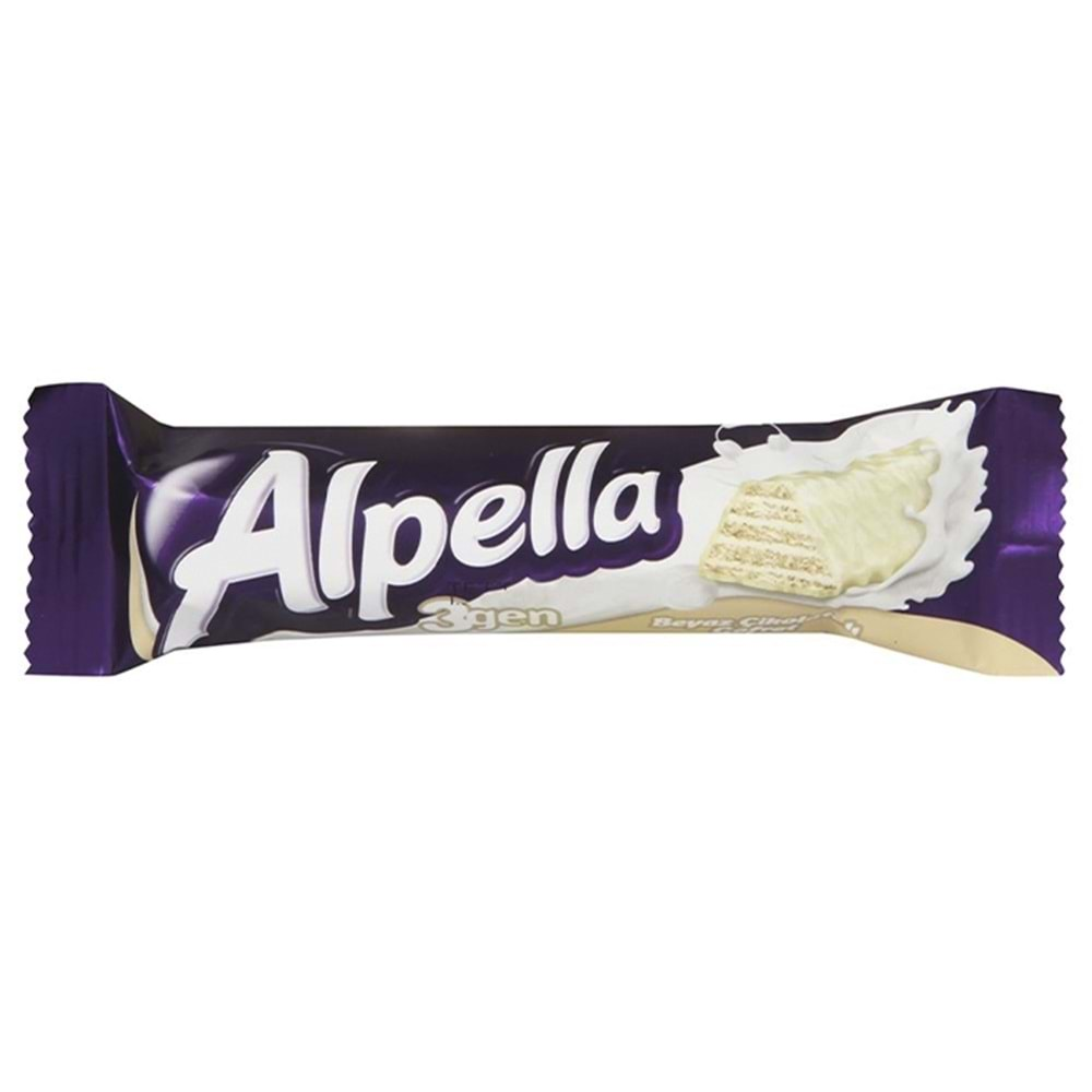 Alpella 3Gen Beyaz Çikolatalı Gofret 28 Gr