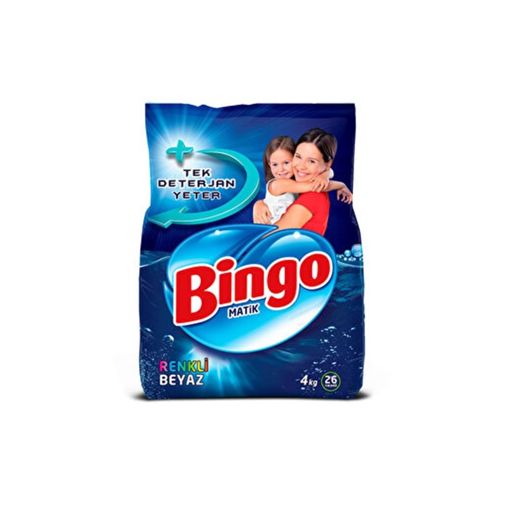 Bingo Toz Çamaşır Deterjanı Renkli Beyaz 4 kg