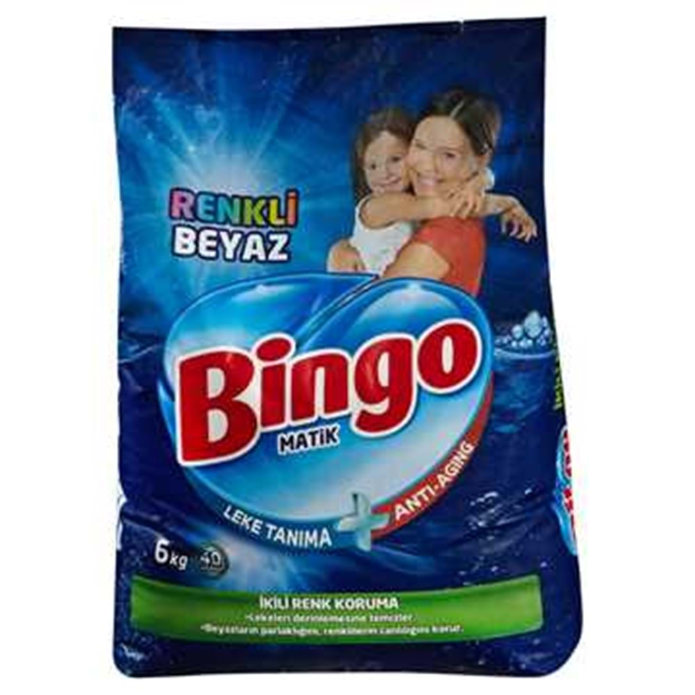 Bingo Toz Deterjan Renkli Beyaz 6 Kg