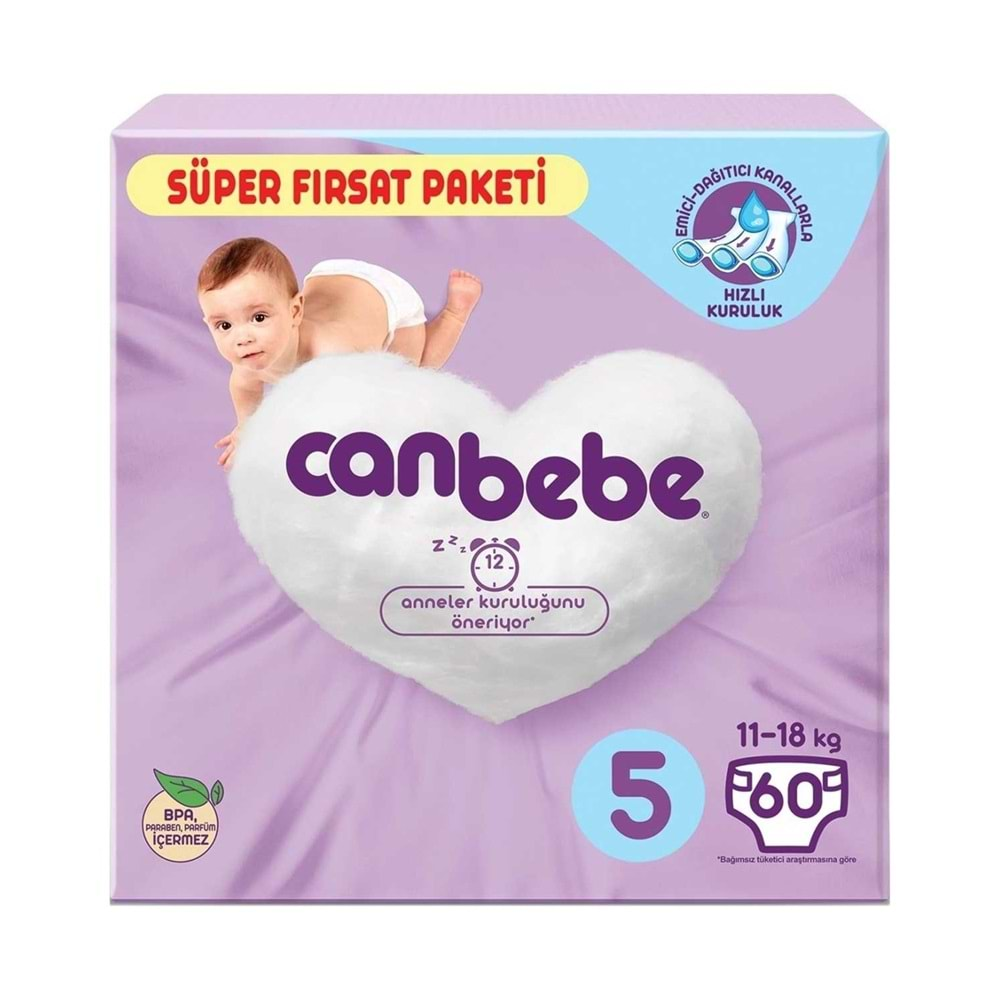 Canbebe Bebek Bezi 60'lı Junior 5 (11-18 Kg)