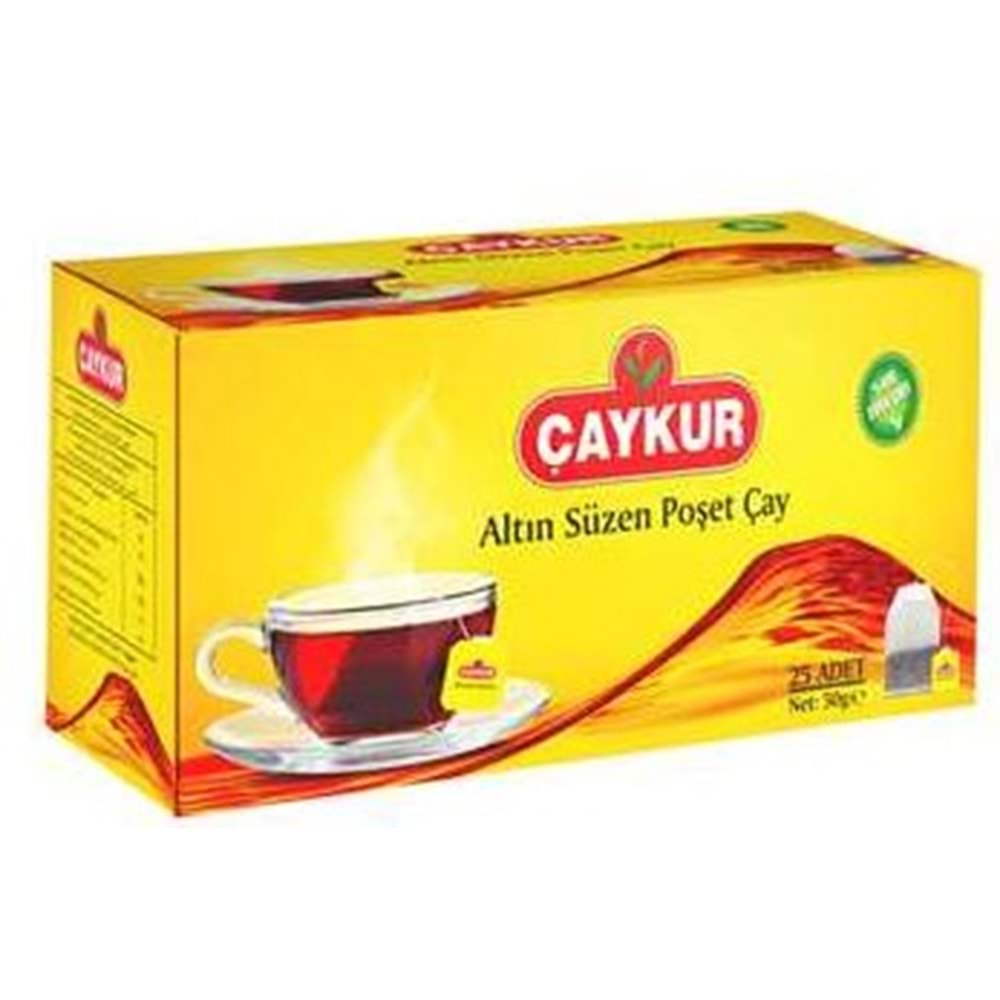 Çaykur Siyah Süzme Poşet Çay Bardak 50 Gr 25 Li