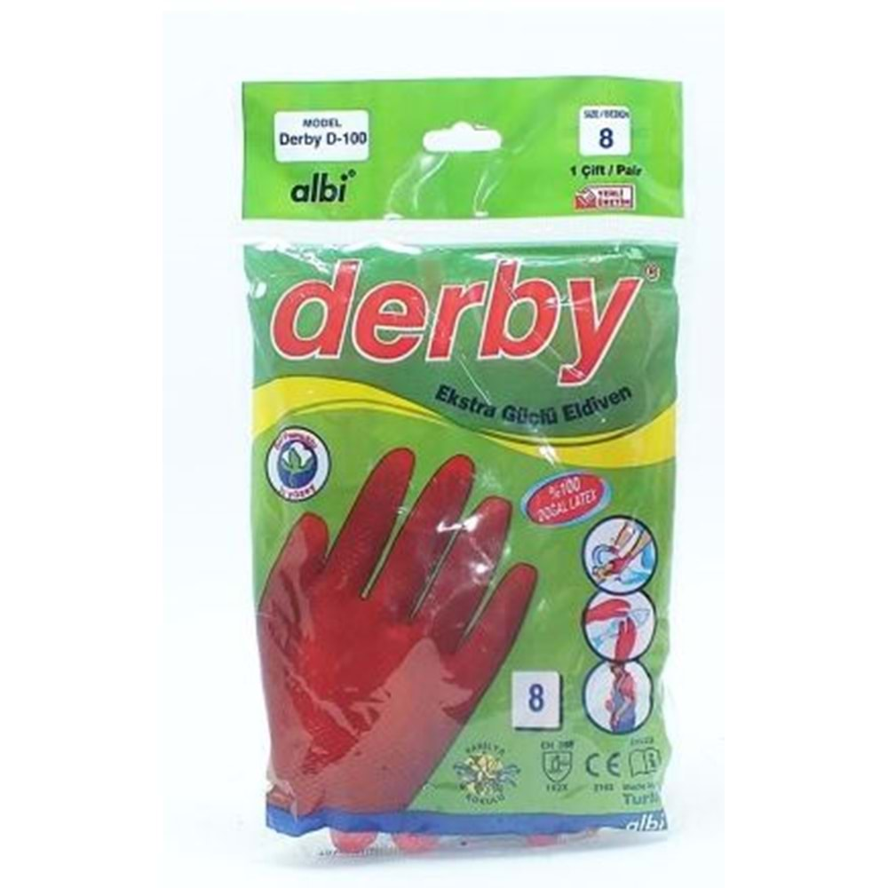 Derby Plastik Eldiven No 8