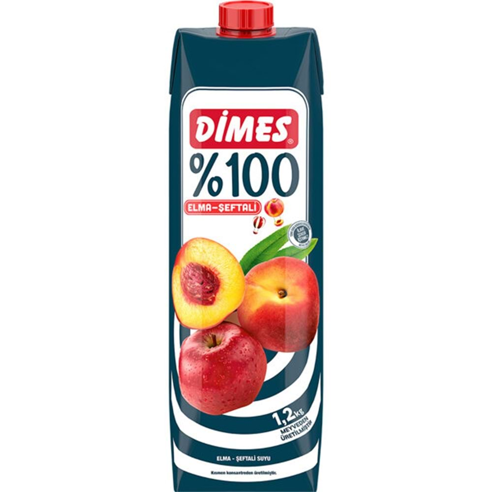 Dimes %100 Şeftali - Elma Suyu 1 Lt