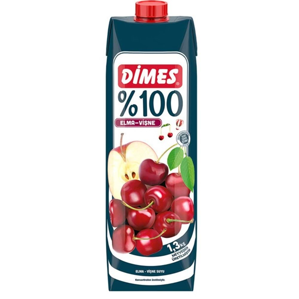 Dimes %100 Elma - Vişne Suyu 1 Lt