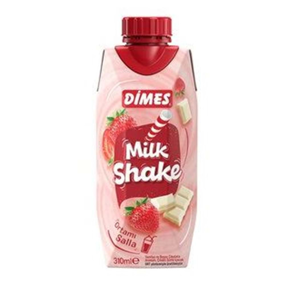 Dimes Milkshake Çilek & Beyaz Çikolata 310 Ml