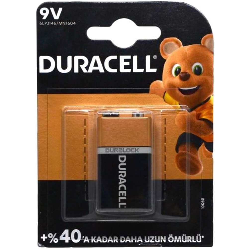 Duracell 9v Tekli Kart 9 Volt Pil