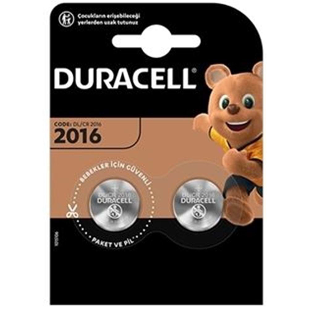 Duracell Düğme Pil 2016 2 Li 3 Volt