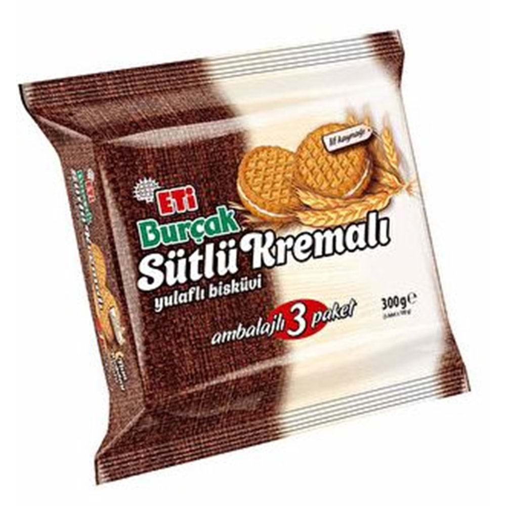 Eti Burçak Sütlü Kremalı 300 Gr 3 Lü