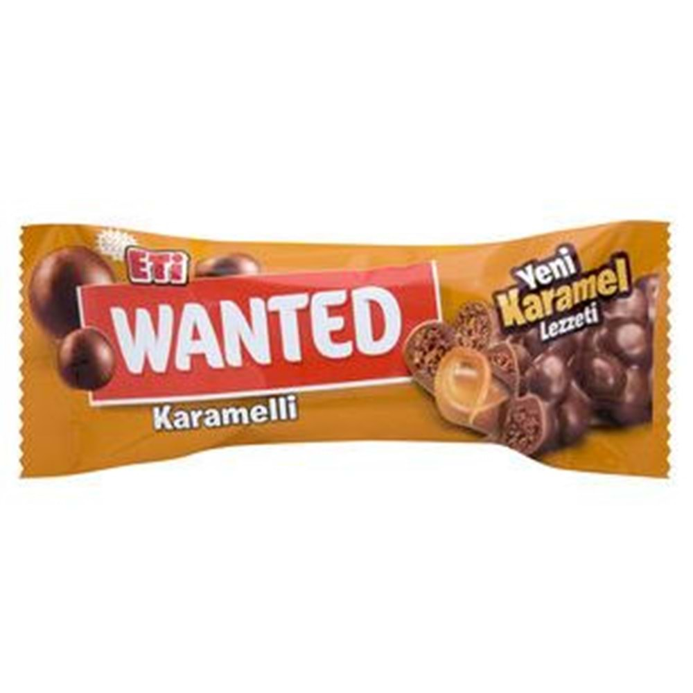 Eti Wanted Sütlü Çikolata Kaplı Karamelli Bar 22G