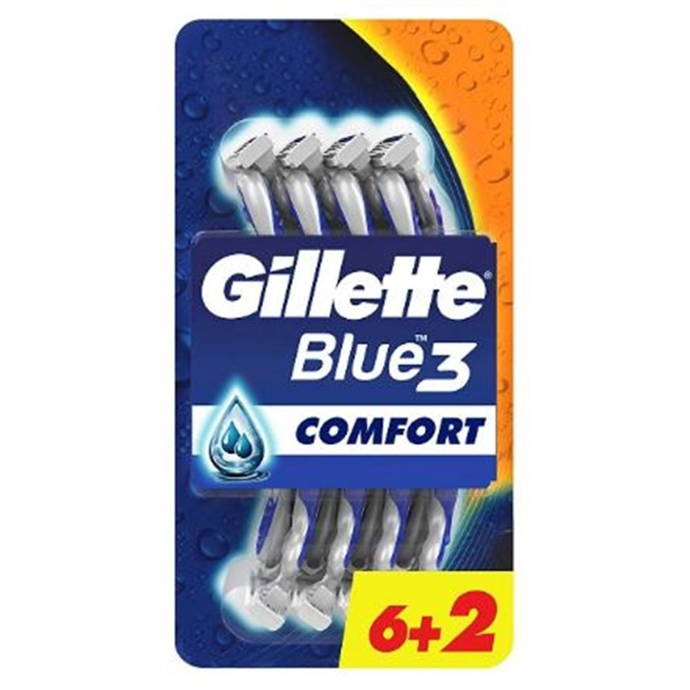 Gillette Blue3 Comfort Kullan At Tıraş Bıçağı 8'li