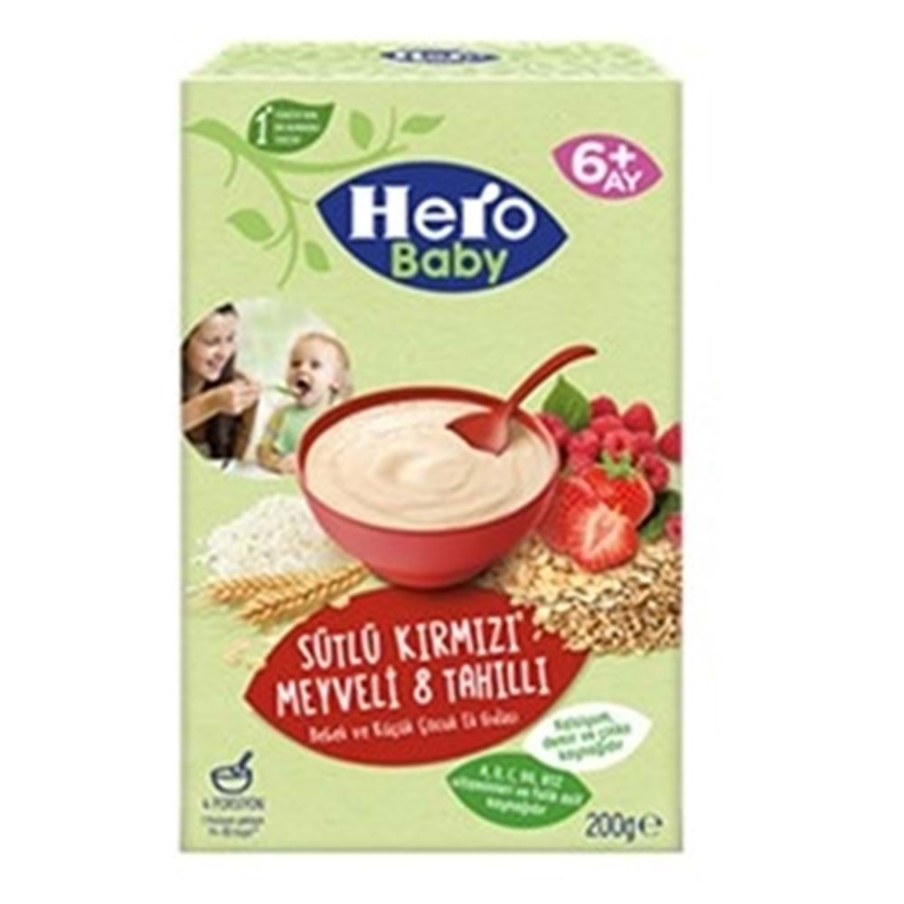 Hero Baby Mama Sütlü 8 Tahıllı Kırmızı Neyveli 200 Gr