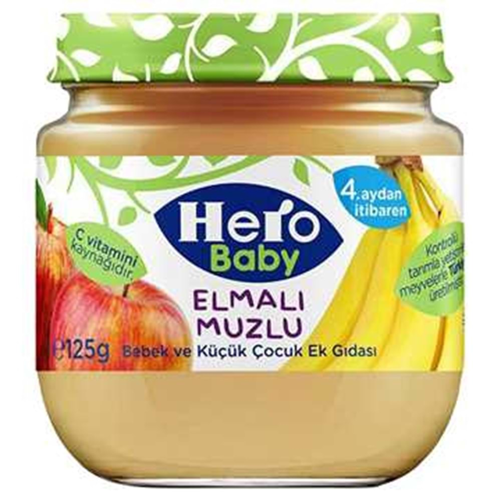 Hero Baby Elma Muz Püreli Kavanoz Mama 125 Gr