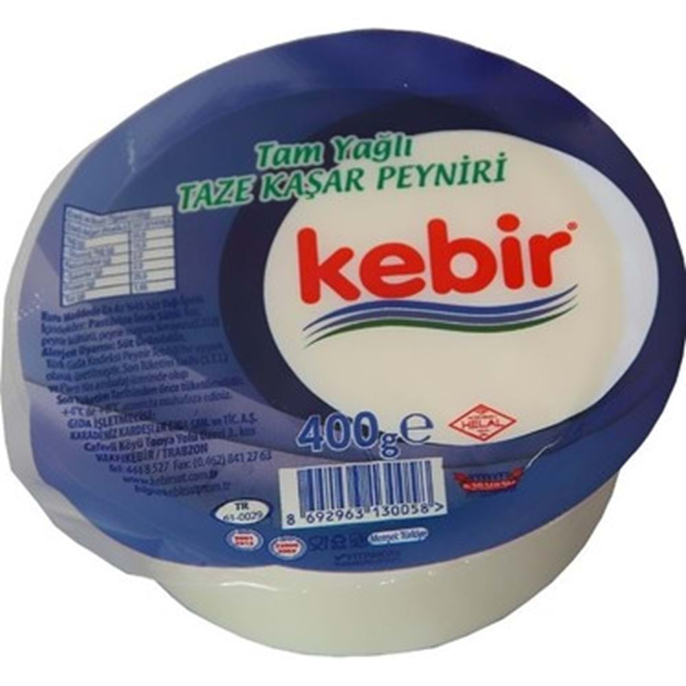 Kebir Tam Yağlı Taze Kaşar Peyniri 400 gr