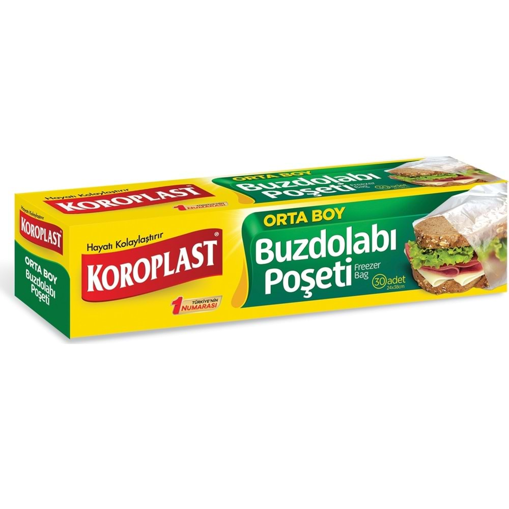 Koroplast Orta Boy 24x38 cm 30 Adet Buzdolabı Poşeti