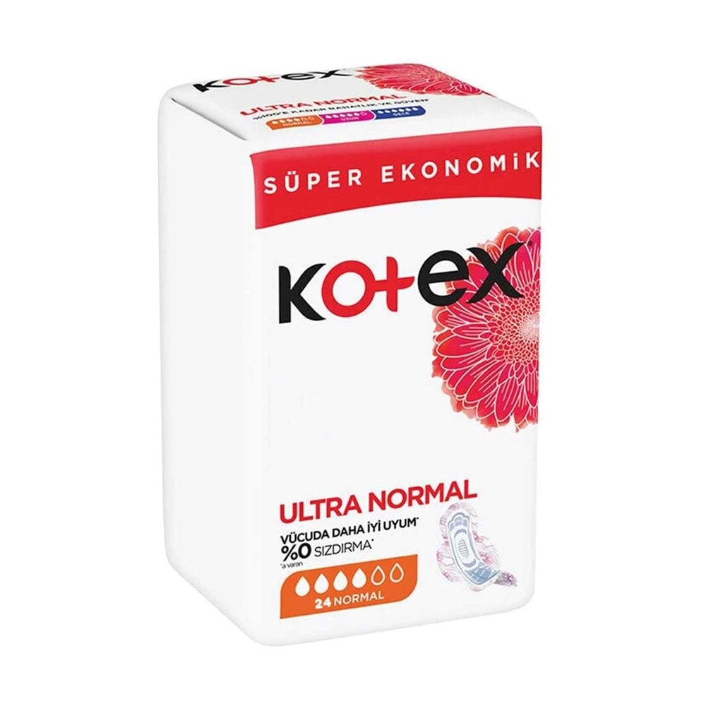 Kotex 24 Normal Ultra Kanatlı Pamuksu Üst Yüzey Ped