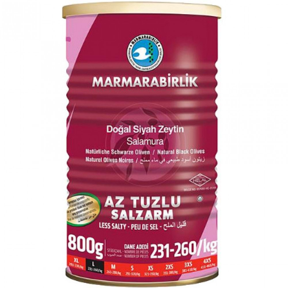 Marmarabirlik Hiper Az Tuzlu Siyah Zeytin 800 Gr