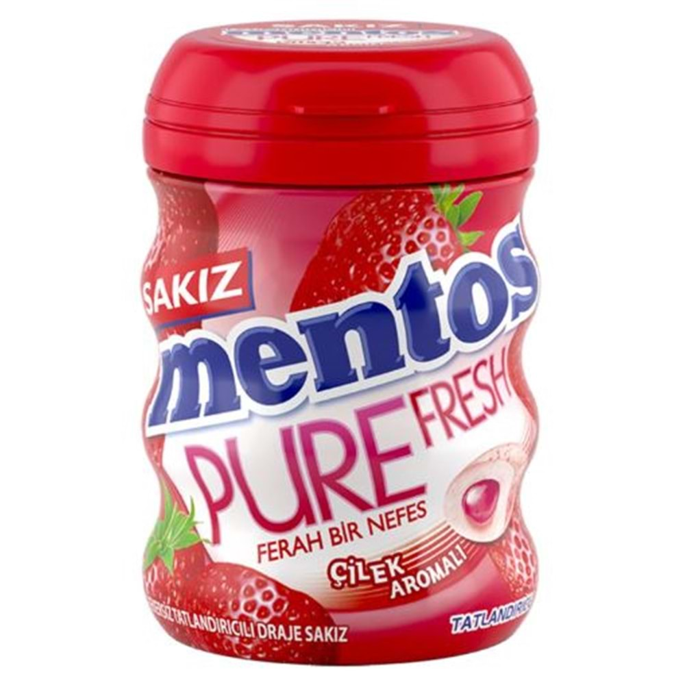 Mentos Pure Fresh Çilek Aromalı Sakız 60 Gr