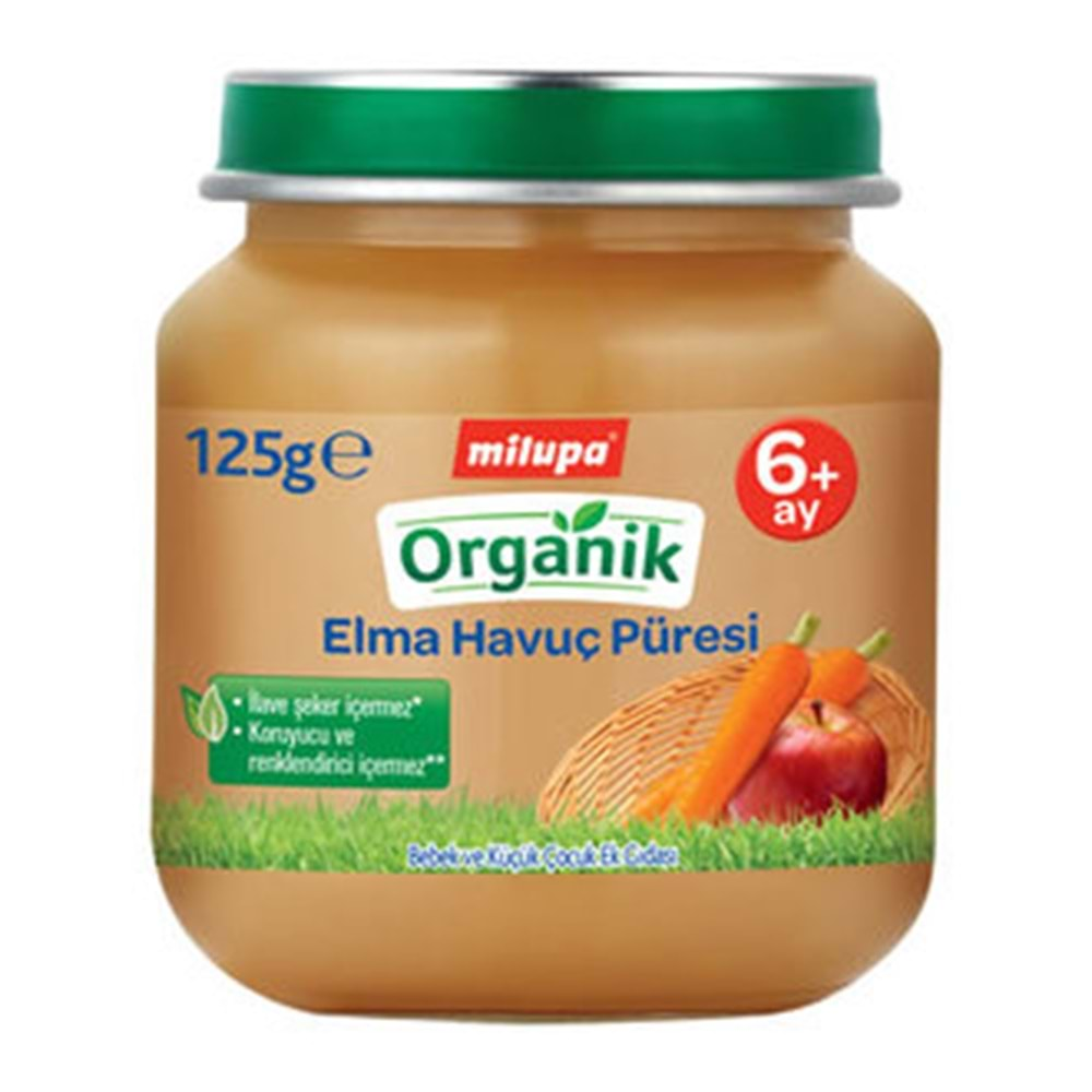 Milupa Organik Elma Havuç Püresi 125 Gr