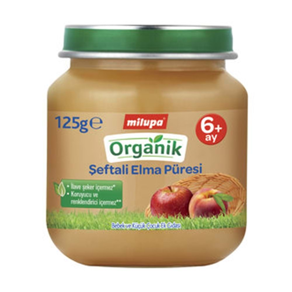 Milupa Organik Şeftali Elma Püresi 125 Gr