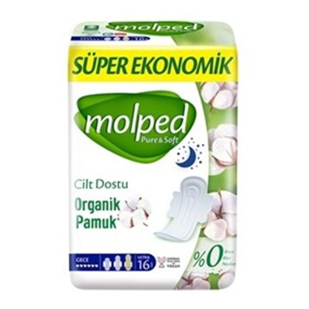 Molped Pure Soft Süper Ekonomik Gece Hijyenik Ped 16 lı