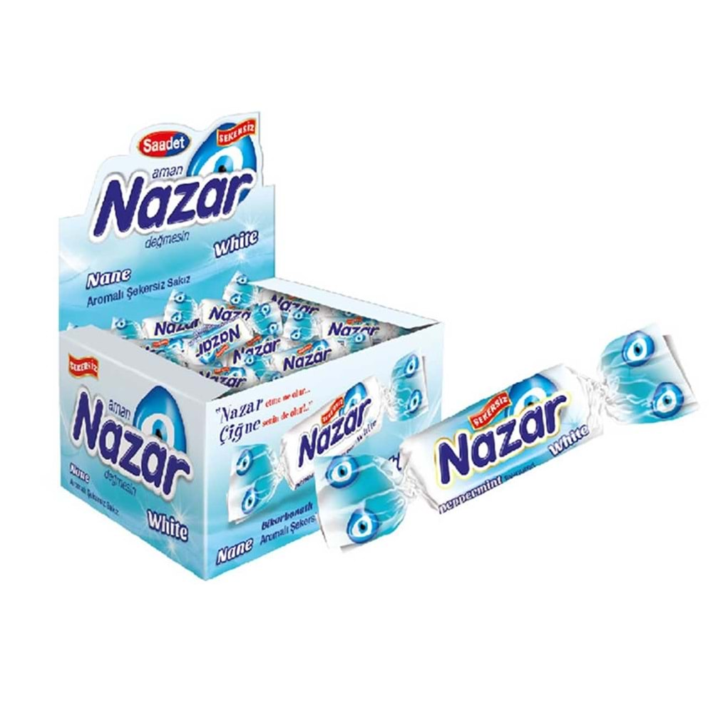 Nazar White Nane Aromalı Şekersiz Sakız 100'lü Paket