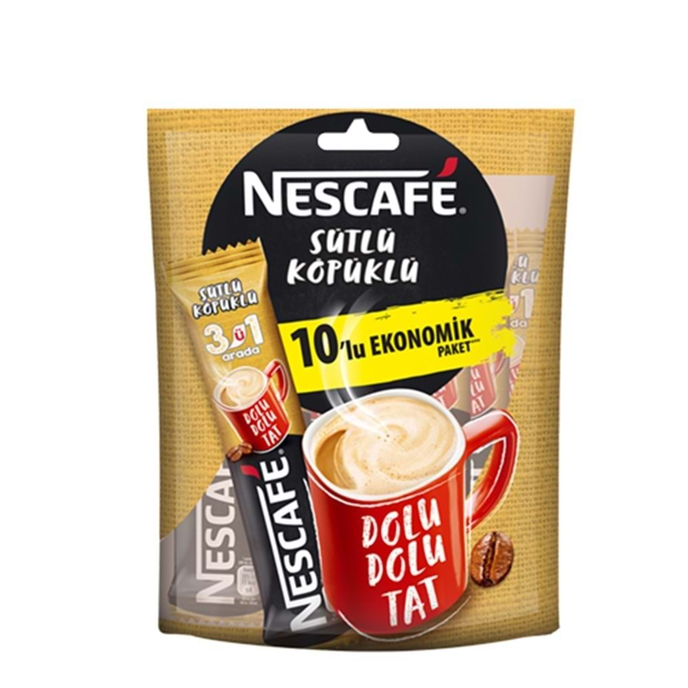 Nescafe 3 ü 1 Arada Sütlü Köpüklü 10 Lu Paket