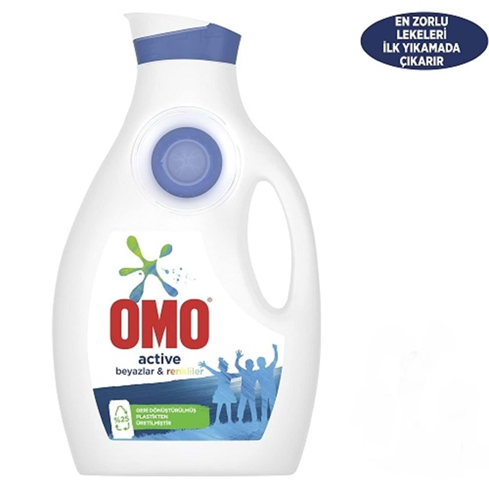 Omo Sıvı Çamaşır Deterjanı Active Beyazlar ve Renkliler 1690 Ml