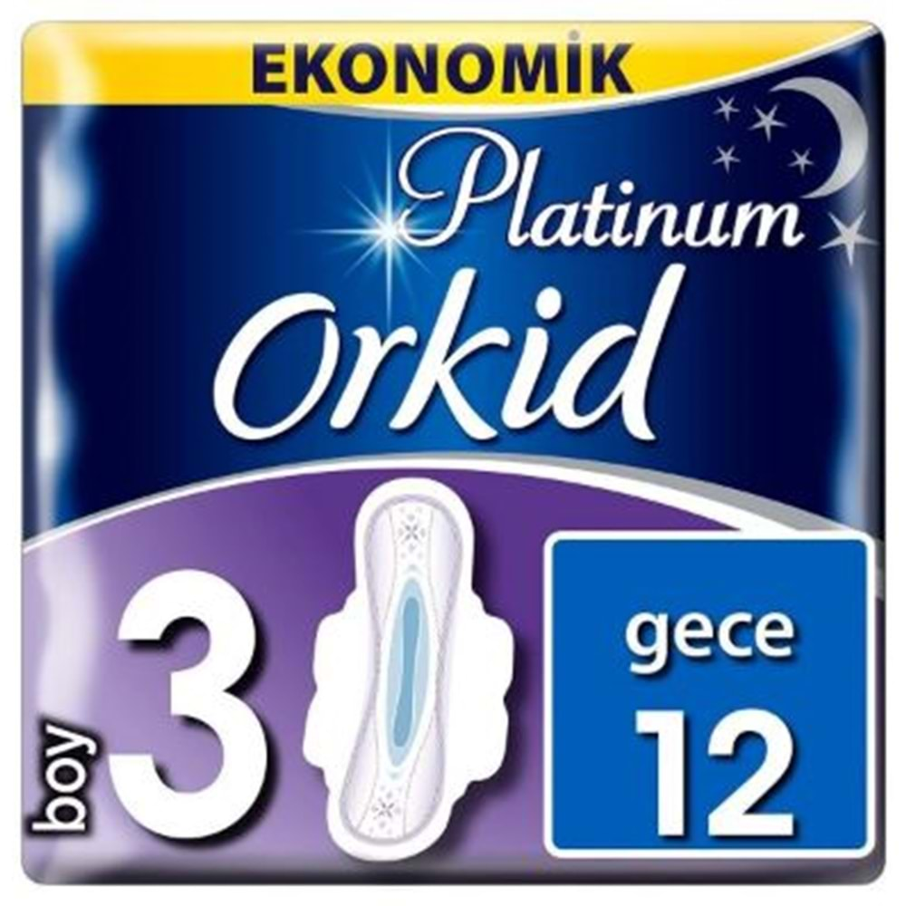 Orkid Platinum Gece Ekonomik Paket 12 Hijyenik Ped