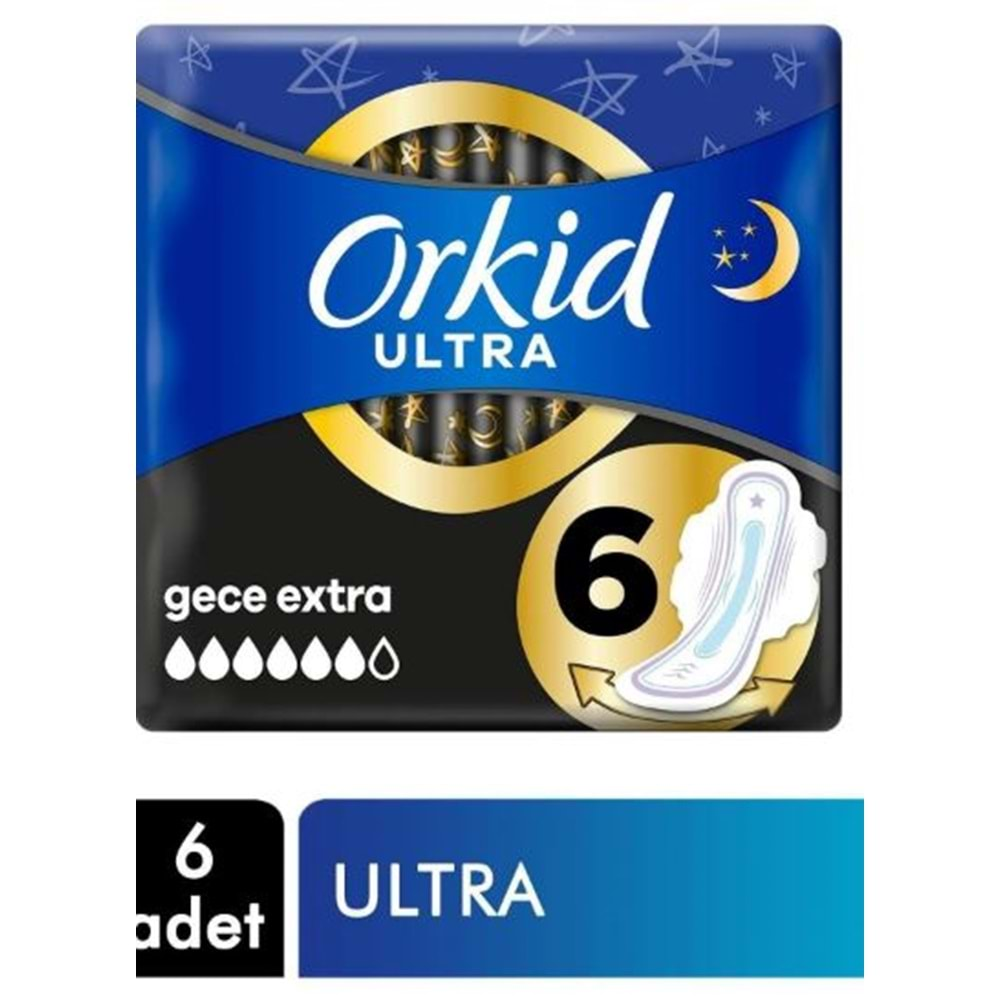 Orkid Ultra Extra Hijyenik Ped Gece Extra Tekli Paket 6