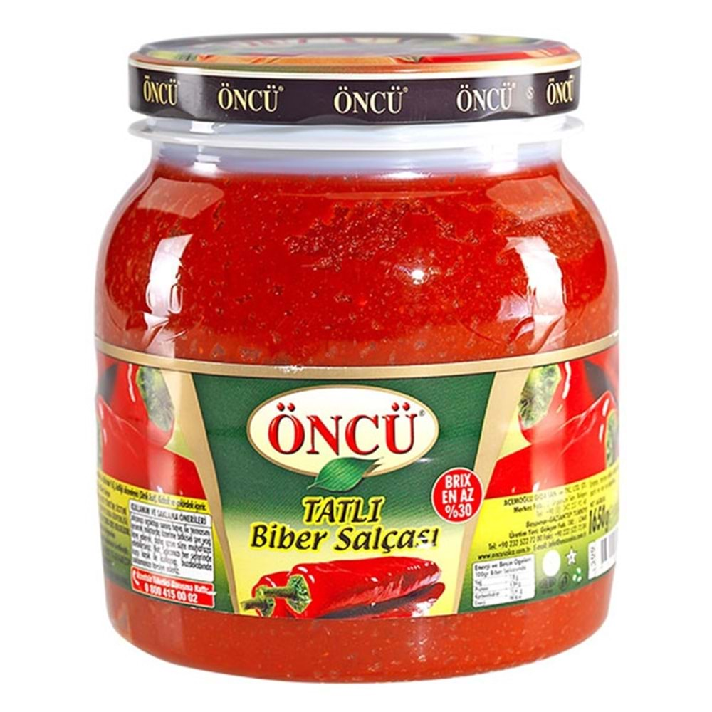 Öncü Tatlı Biber Salçası Pet 1650 Gr