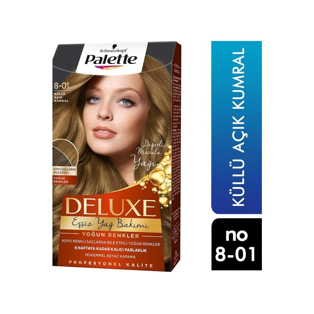 Palette Deluxe Yoğun Renkler 8-01 Küllü Açık Kumral