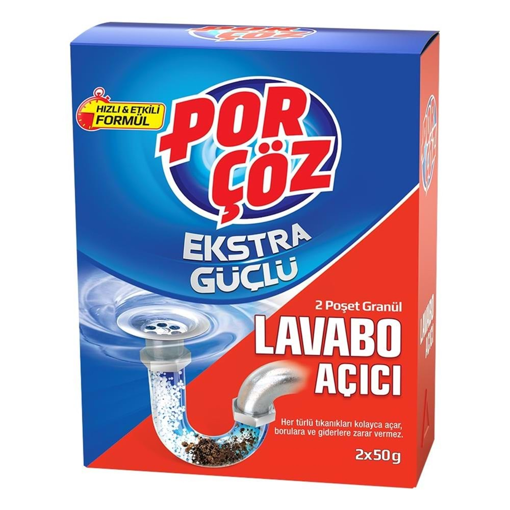 Porçöz Lavabo Açıcı Granül 2 x 50 Gr