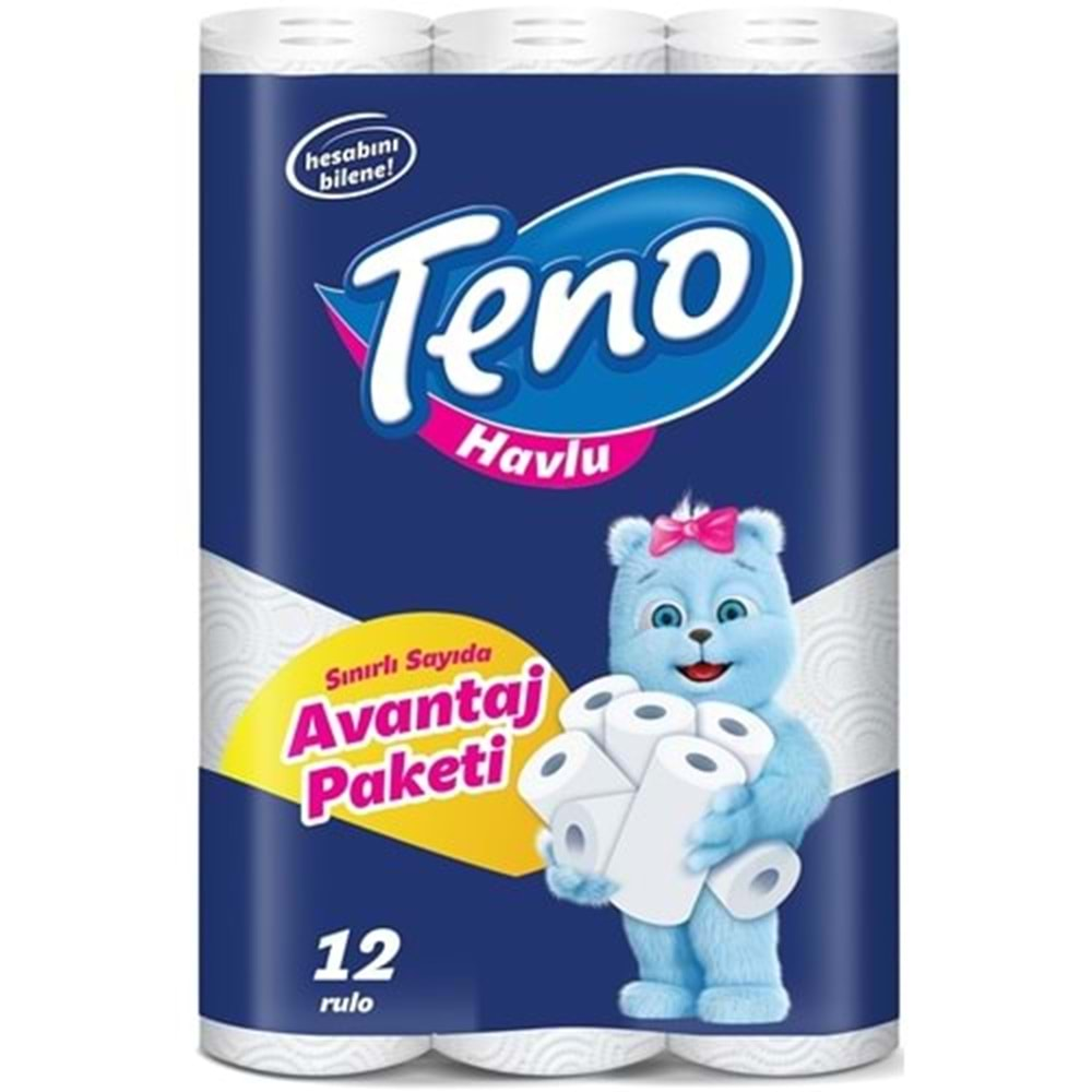 Teno Ultra Kağıt Havlu Çift Katlı 12 Li Paket