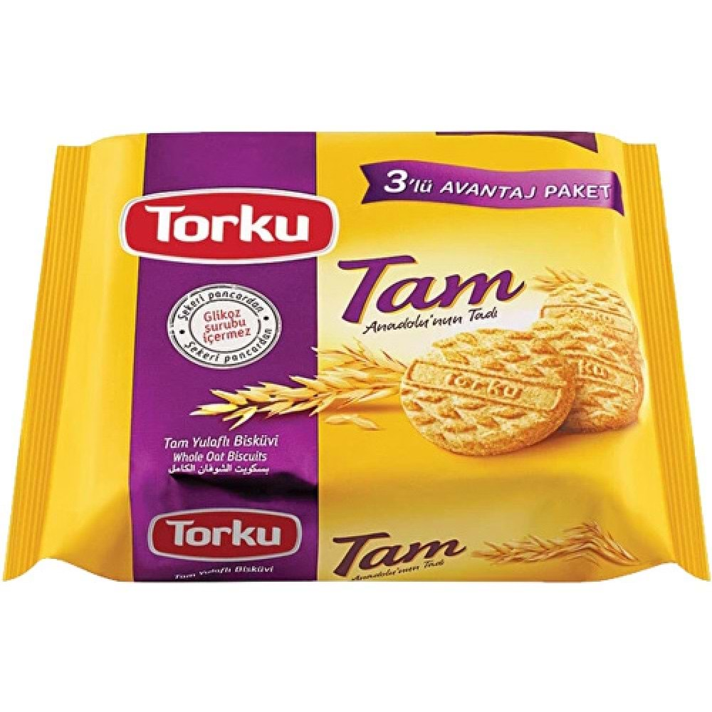 Torku Tam Yulaflı Bisküvi 3 Lü Paket 375 Gr