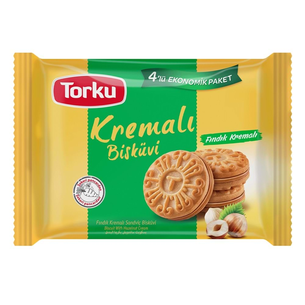 Torku 4 Lü Kremalı Sandviç Bisküvi Fındıklı 272 gr