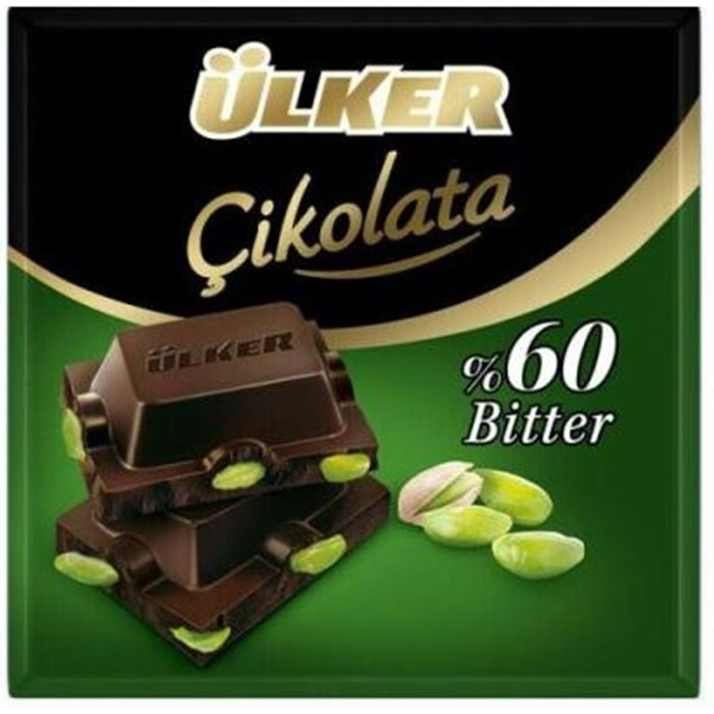 Ülker Kare Çikolata 65 Gr Bitter Antep Fıstık