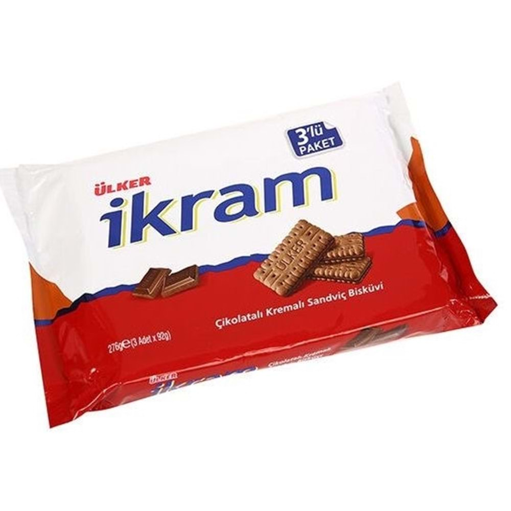 Ülker İkram Çikolatalı Bisküvi 252 Gr 3 Lü Paket