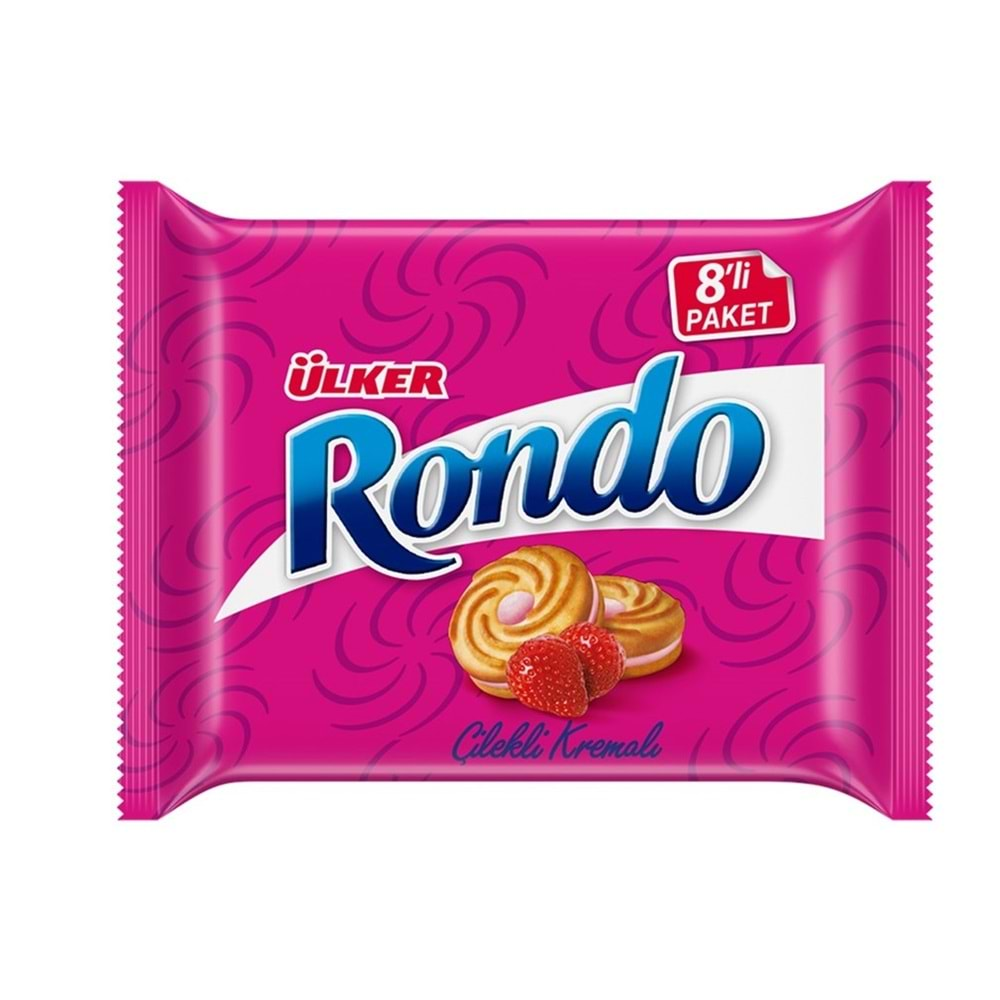 Ülker Rondo Kremalı Bisküvi Çilekli 8 li 488 Gr