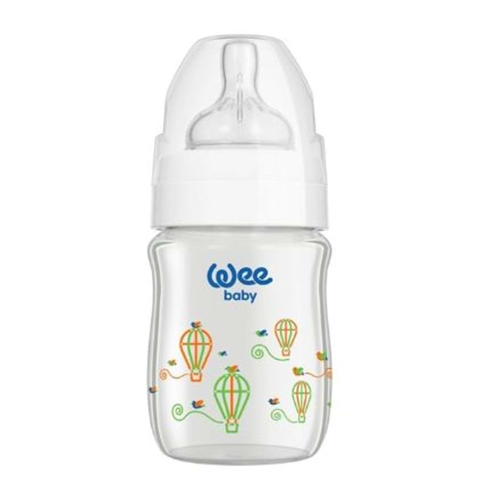 Wee Baby Klasik Plus Geniş Ağızlı Isıya Dayanıklı Cam Biberon 120 Ml Kod: 139