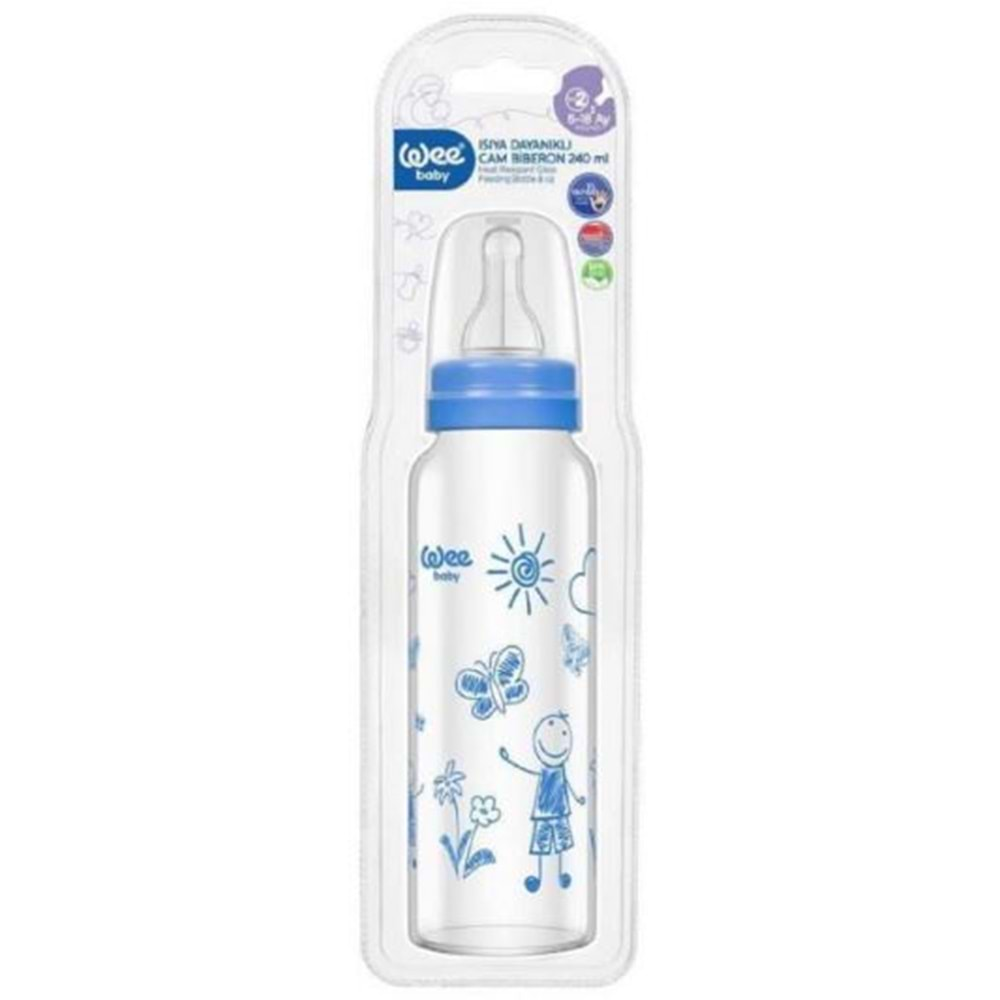 Wee Baby Isıya Dayanıklı Cam Biberon 240 Ml Kod: 772