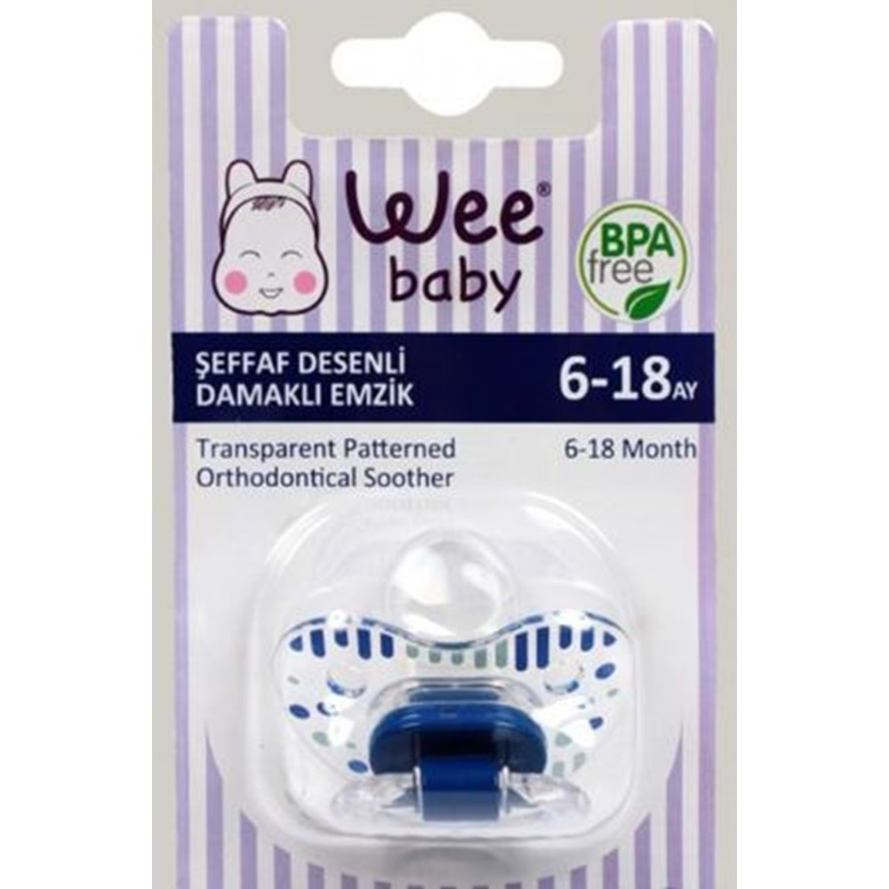 Wee Baby Şeffaf Desenli Damaklı Emzik No: 2 Kod: 837