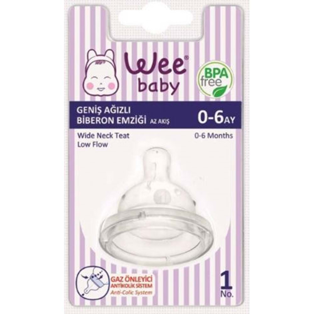 Wee Baby Geniş Ağızlı Biberon Emziği Az Akış No:1 Kod: 828