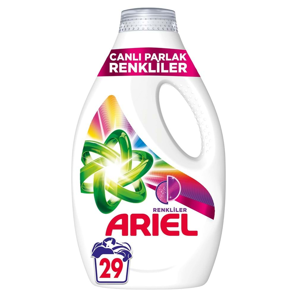 Ariel Canlı Parlak Renkliler Sıvı Çamaşır Deterjanı 29 Yıkama 1.595 Ml