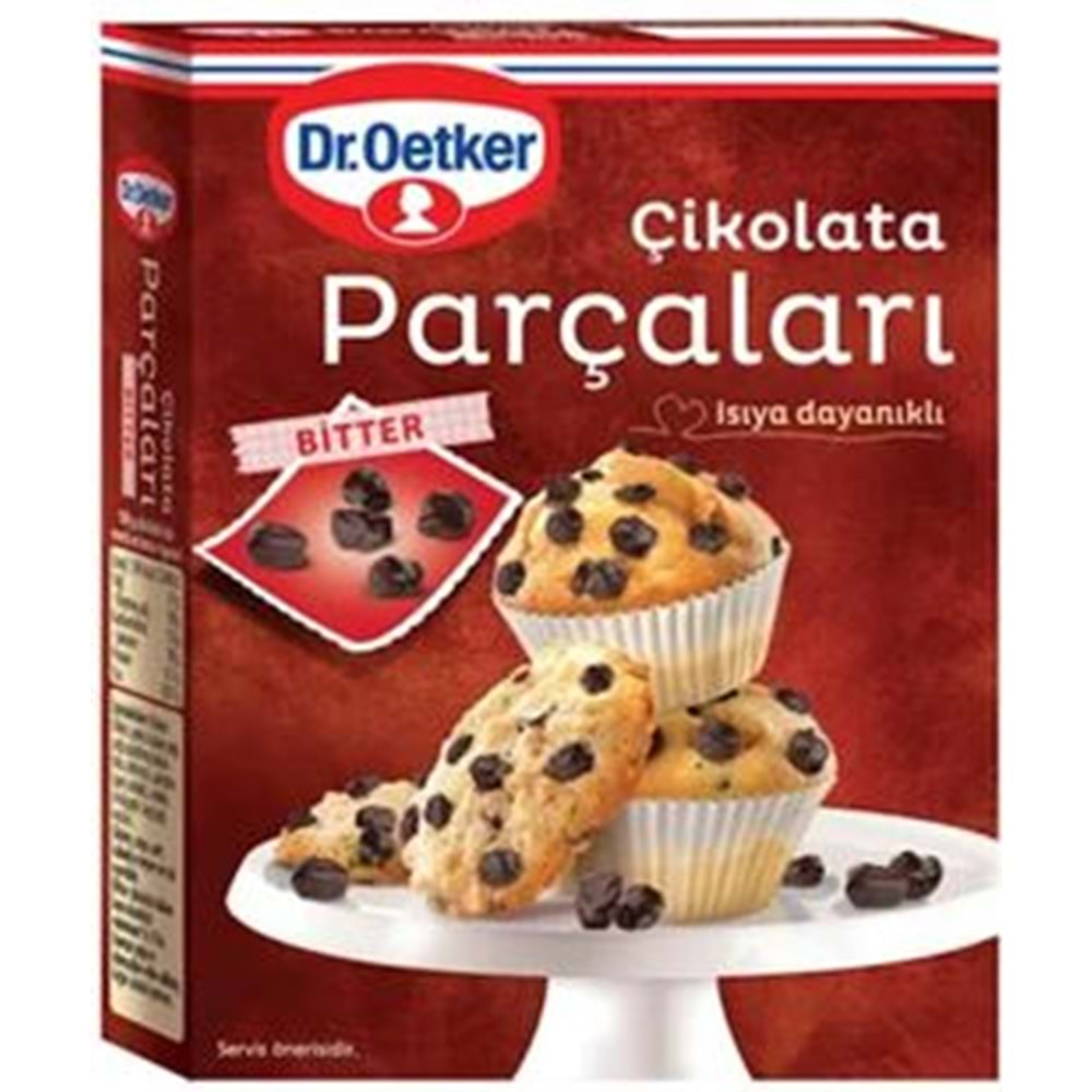 Dr.Oetker Damla Çikolata Parçaları Bitter 70 Gr