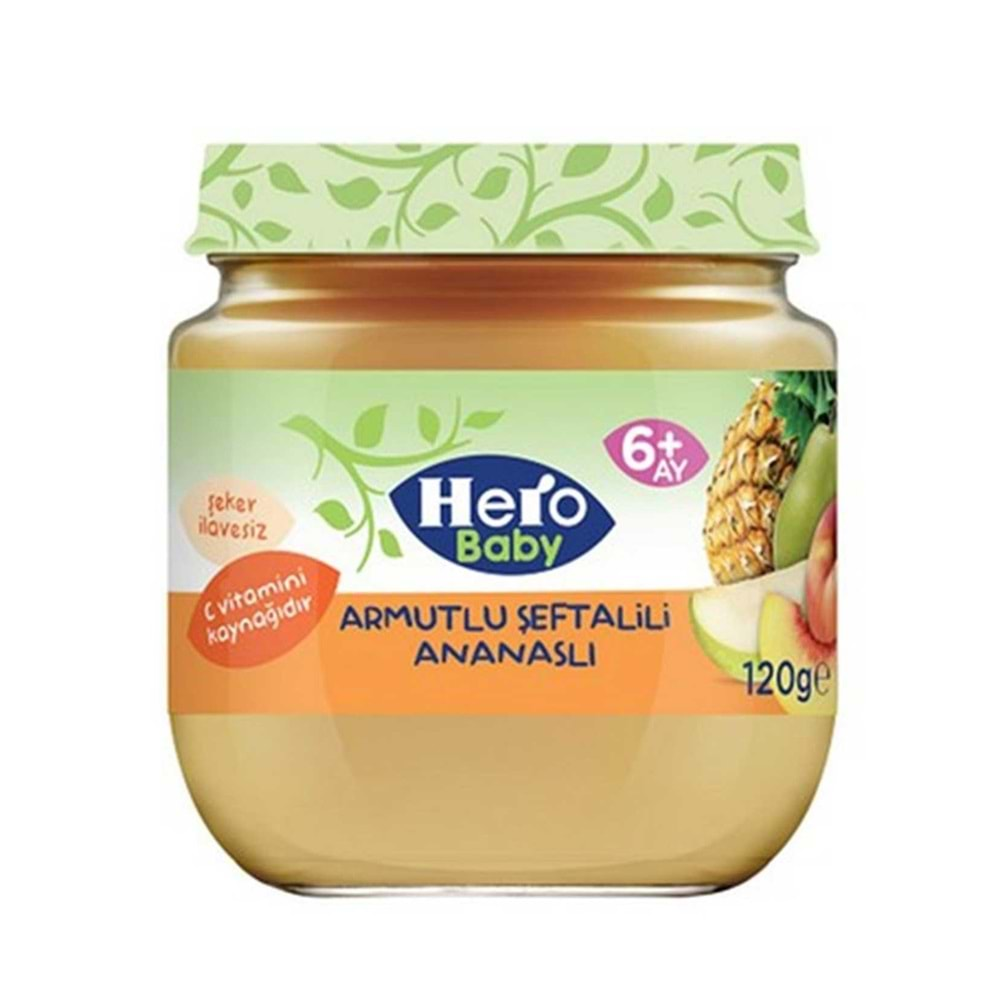 Hero Baby Bebek Maması 120 gr Kavanoz Armut & Şeftali & Ananas