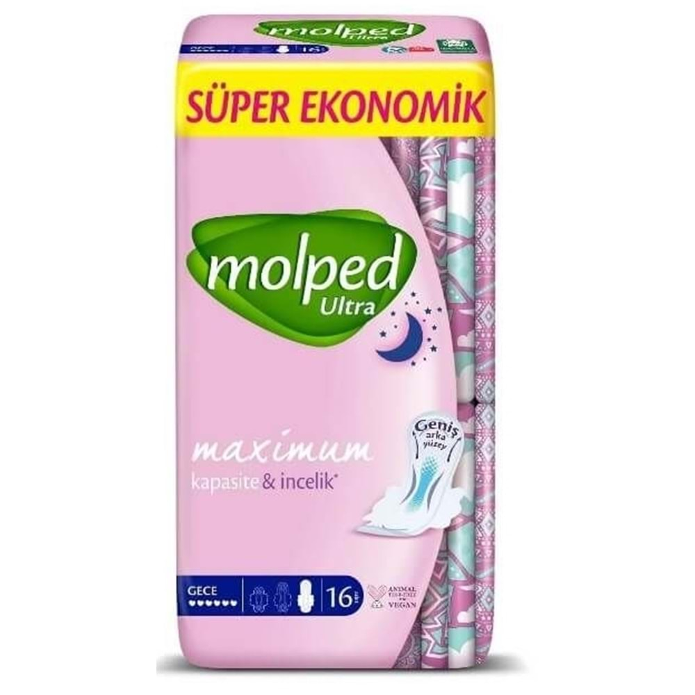 Molped Ultra Süper Ekonomik Gece Hijyenik Ped 16 li