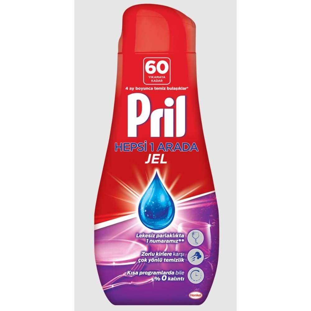 Pril Hepsi Bir Arada Jel 60 Yıkama 1.080 Ml