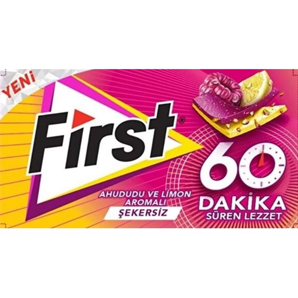 First 60 Dakika Ahududu Limon Aromalı Sakız 27 Gr