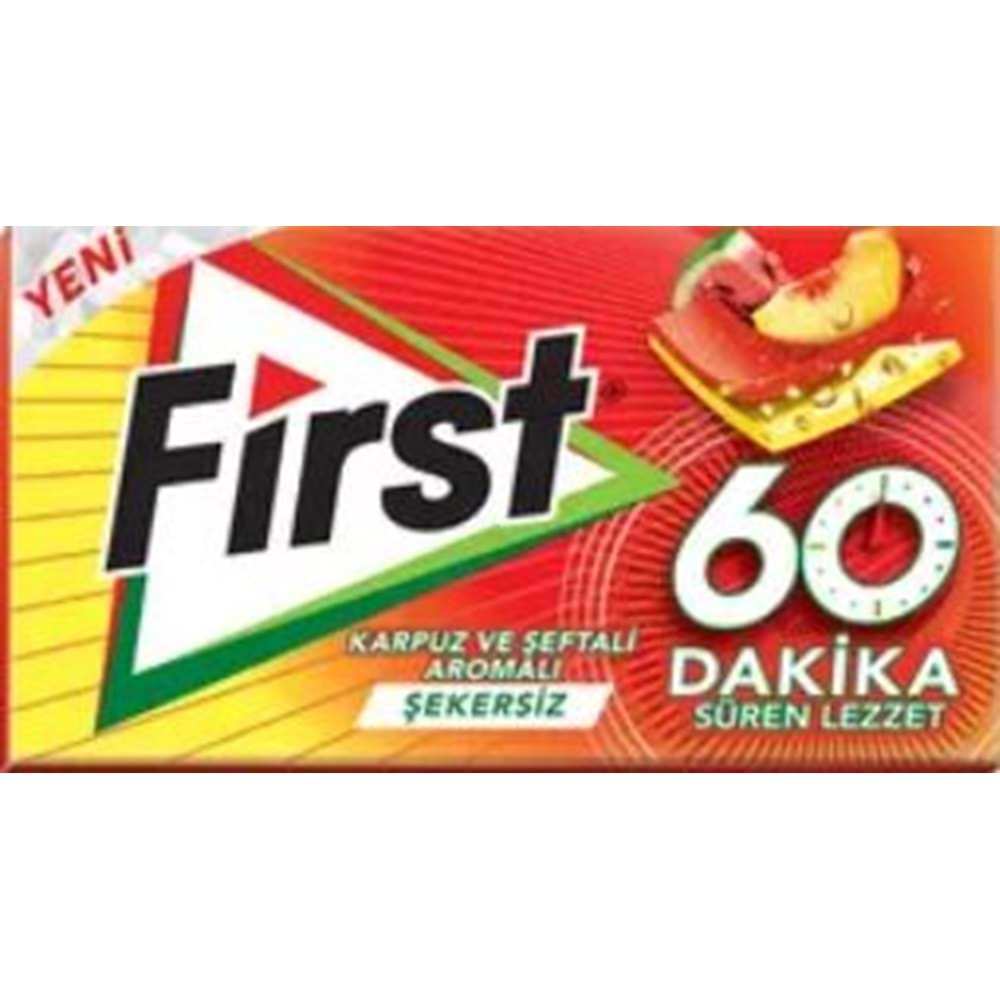 First 60 Dakika Karpuz Şeftali Aromalı Sakız 27 Gr