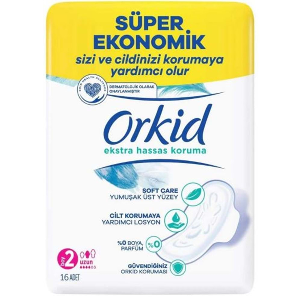 Orkid Extra Hassas Hijyenik Ped 2 Beden 16'lı